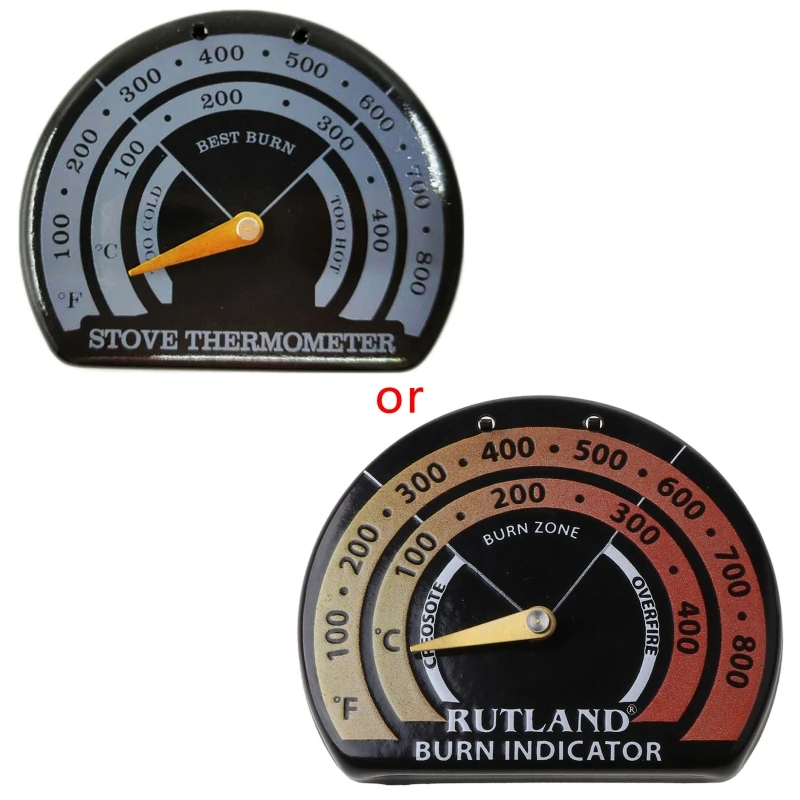

Magnetic Wood Fireplace Fan Stove Thermometer with Probe Household Barbecue Tool P31D