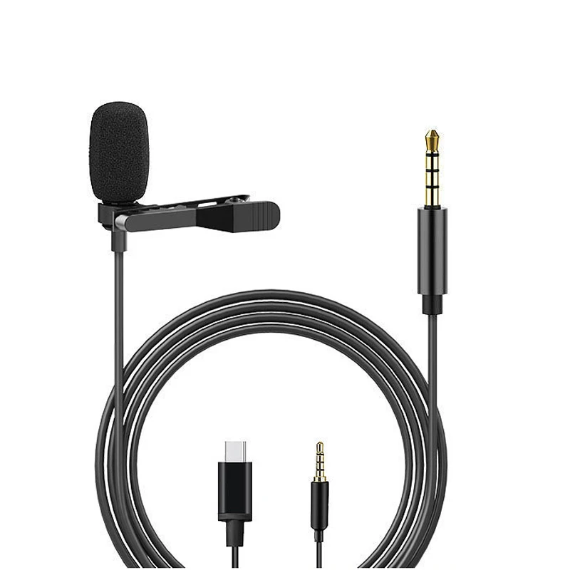 

Аудиомикрофоны с зажимом для крепления типа C 3,5 мм, высокочувствительный микрофон с зажимом для лацкана, речь для пения для телефона Android, ПК
