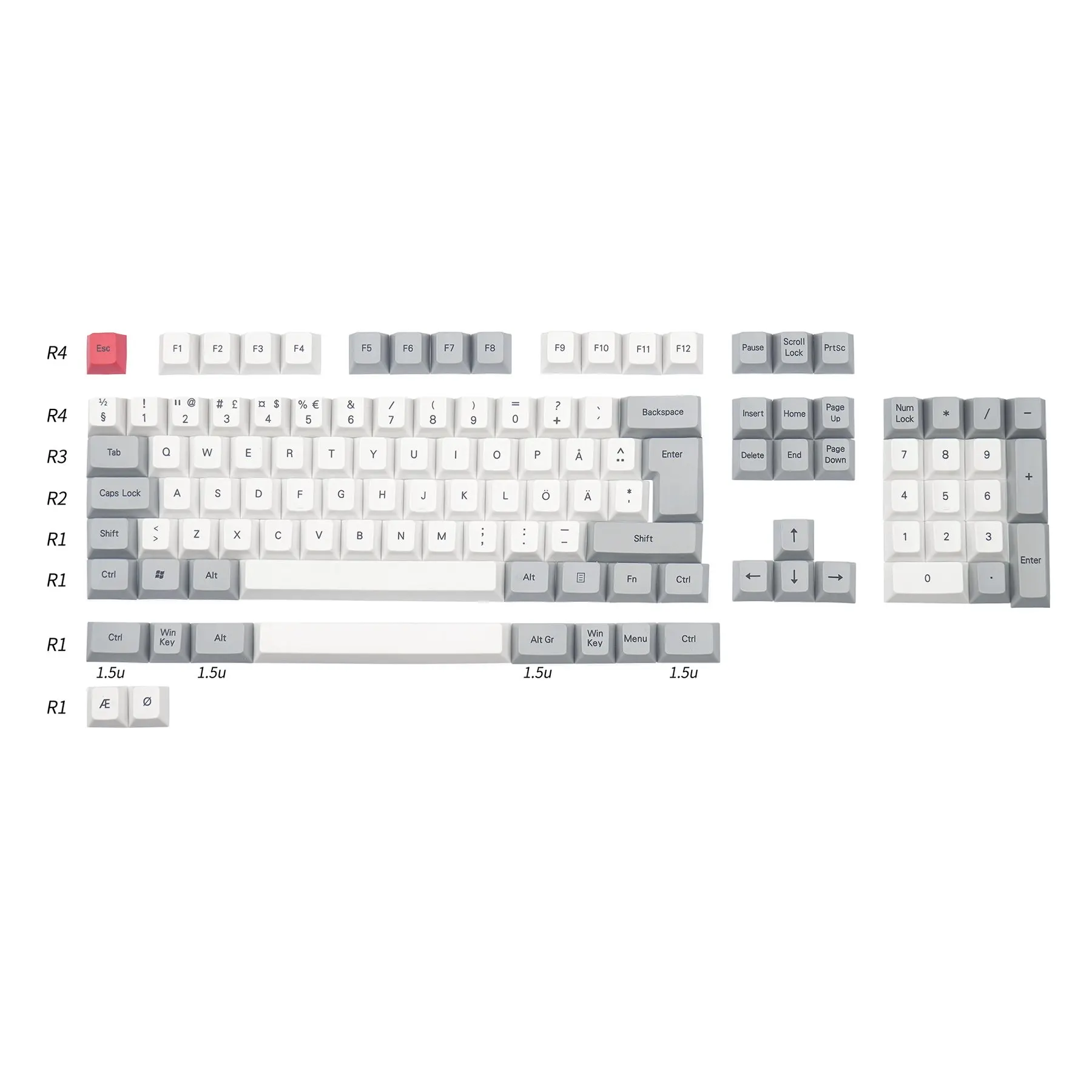 

Колпачки клавиш KBDfans Nordic макет PBT