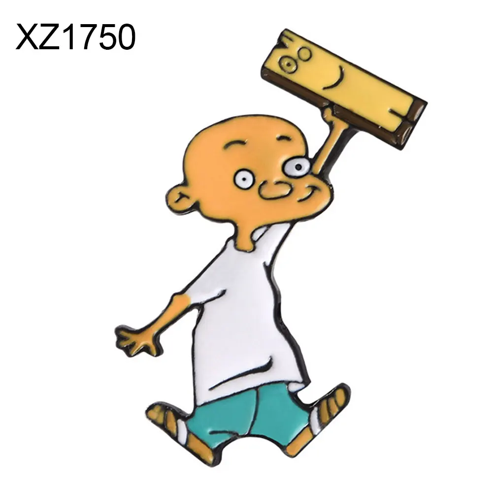 Милые Мультяшные Броши для женщин и мужчин сплав мужские деревянные броши