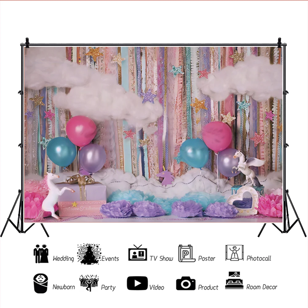 

Yeele Birthday Party Decor Photocall Backdrops Balloons Baby Shower Background Props Customized For Photographic Studio Shoots