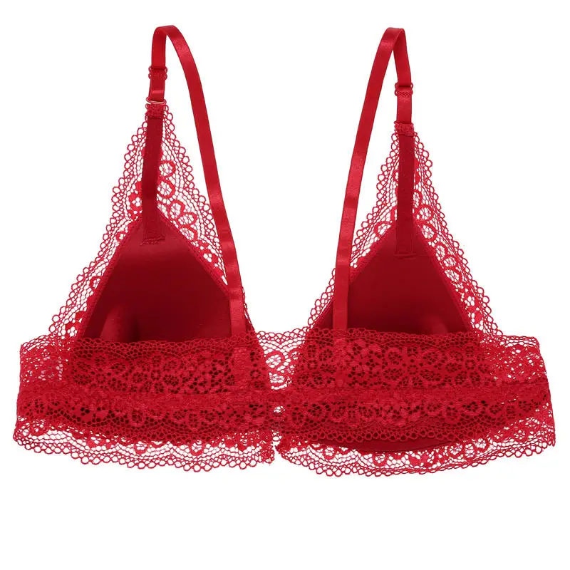 Женский кружевной бюстгальтер с вырезом спереди цветочной подкладкой нижнее