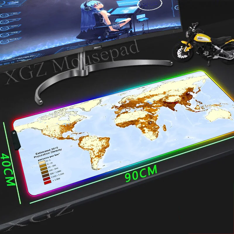 

Большой игровой коврик для мыши XGZ RGB с черной застежкой, мультяшная Золотая Старая карта, пользовательский компьютерный коврик для клавиат...