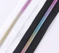 10meters no 5 rainbow zipper tape leather zipper head nylon tape zip coil zippers tailor diy universal zipper replacement kit