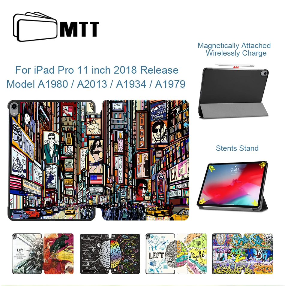 MTT чехол с граффити для iPad Pro, 11 дюймов,, тонкий, из искусственной кожи, магнитный, откидной, откидной, с подставкой, чехол для планшета, чехол A80, A1934, a1989, A2013