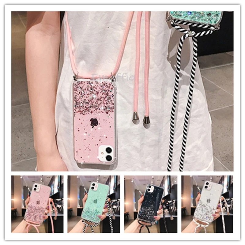 

Neck Strap Case for Huawei Honor 10 Lite 20 Pro 30S V30 Honor View 20 10i 20i 30 X10 Play 3 Enjoy 20 Plus Lanyard Case Cover