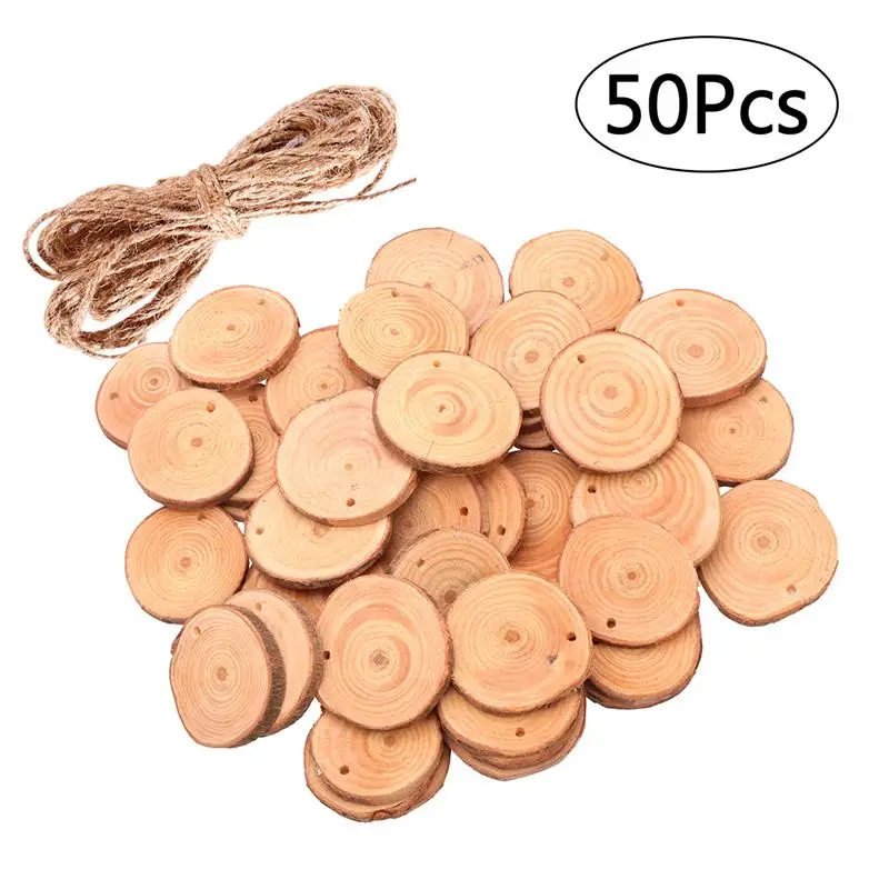 50 шт. 3-4 см/4-5 см деревянные срезы диски для рукоделия свадебные центральные