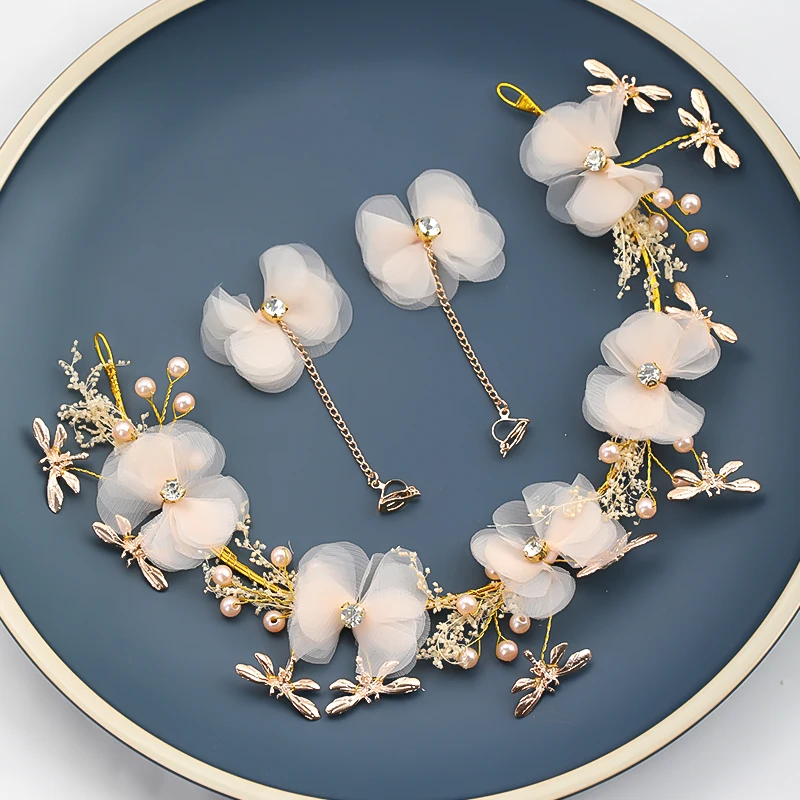 Украшение для волос с листьями и кристаллами свадебный головной убор в западном