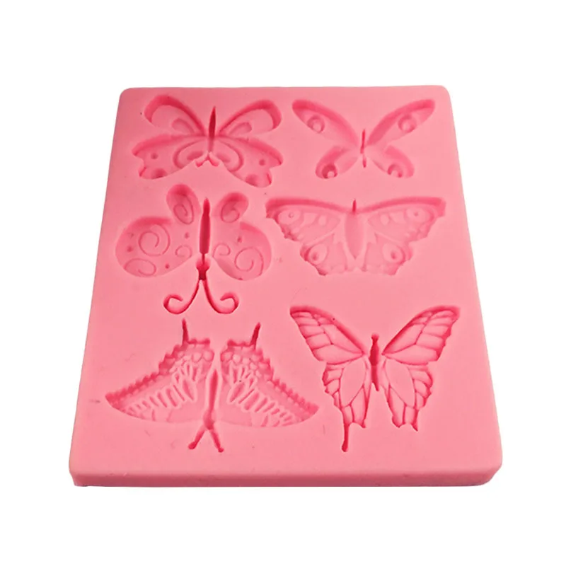 Epoxxy Resin Molds 6pcs Butterfly 3D Fondant Cake Designer Diy Wall Panel Plaster Polymer Mold