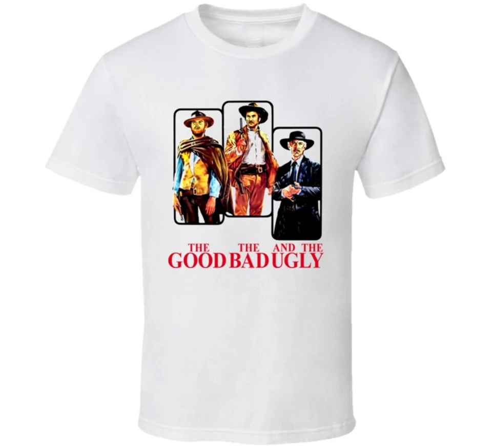 Clint Eastwood The Good Bad Ugly Классическая футболка с изображением фильма топы футболки для