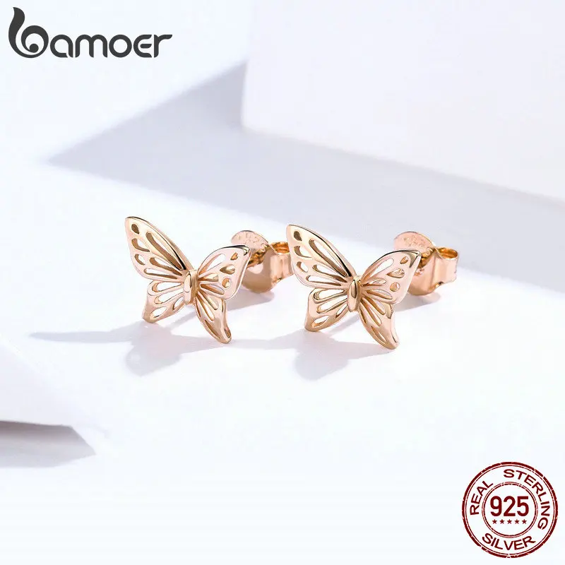 

BAMOER Insect Collection 925 Sterling Silver Butterfly Dream Exquisite Stud Earrings for Women Sterling Silver Jewelry SCE452