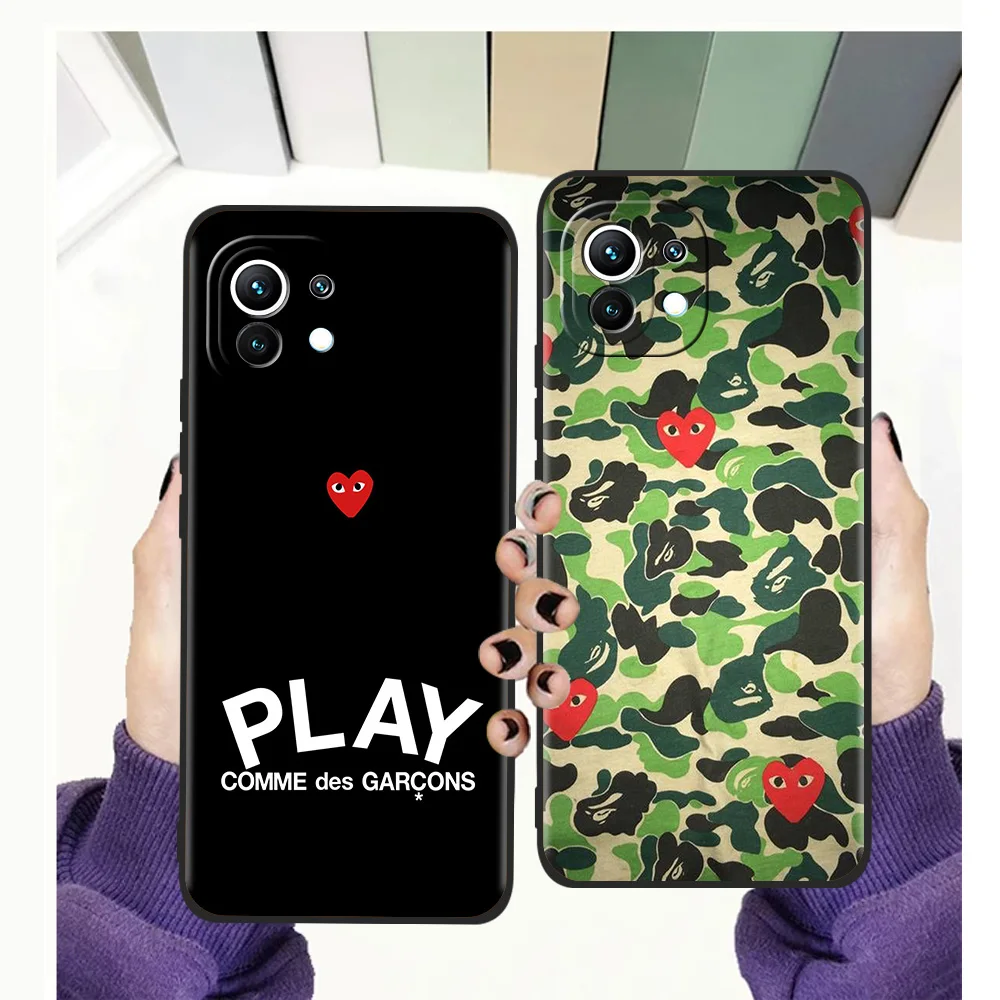 

Fashion Street Brand PLAY DeSign-CDG Phone Case Cover For Xiaomi Mi X3 NFC F3 M3 Note 10 10T Pro 11 Ultra 11T 9T Lite 5G Shell