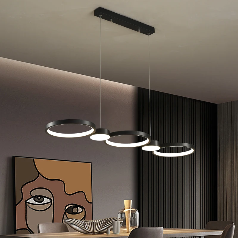 

Attractive Pendant Light Modern Lamps For Living Dining Room Bedroom Indoor Decoration Black Hanging Chandelier Fixture