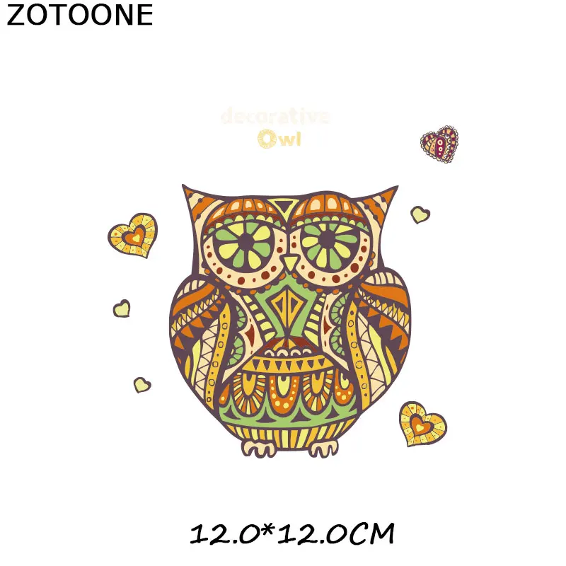 ZOTOONE трендовые 3D нашивки для одежды совы, наклейки для топов, бытовые железные приводы для животных, сделай сам, декоративные аппликации с теплопередачей - Цвет: ZT0874