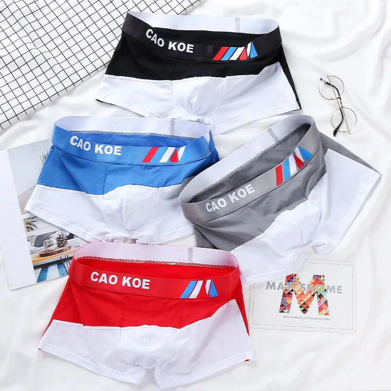 

2021 New Korean Fashion Trendy Brand Men's Casual Panties Comfortable Breathable Cotton Personality Men's Fashion Panties