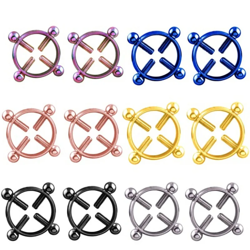 1 шт. многоцветный титановый круглый не пирсинг для соска кольцевой щит тела