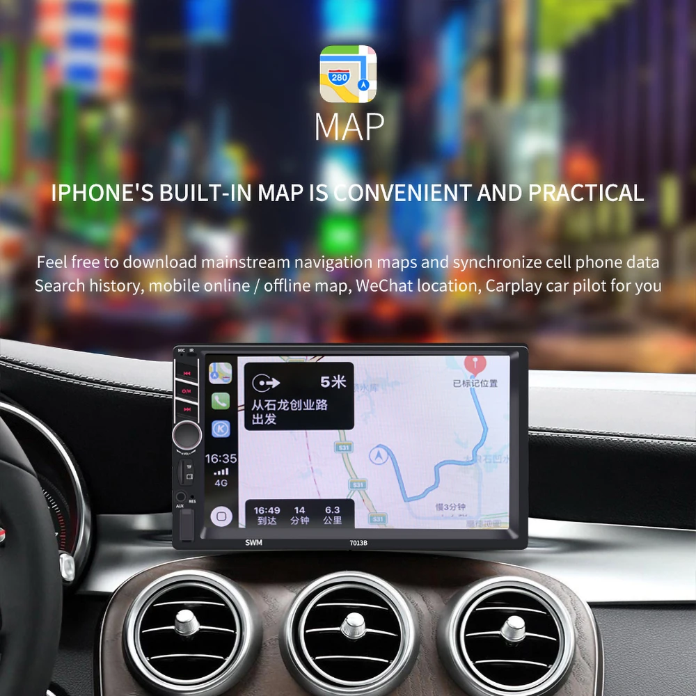 Автомагнитола Carplay 7013B стерео-система на Android с 7 "сенсорным экраном Bluetooth MP5