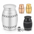 Мини 16x25mm Keepsake урны для человеческого пепла держатель ПЭТ мини кремации урны для пепла твердого металла Мемориал пепел серебристыйчерный