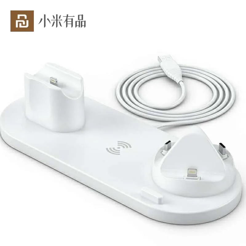 

Беспроводное зарядное устройство Youpin Sbada для сотовых телефонов, 10 Вт, быстрая зарядка Ap Type-C, Micro интерфейс, часы, гарнитура, Подставка для зар...