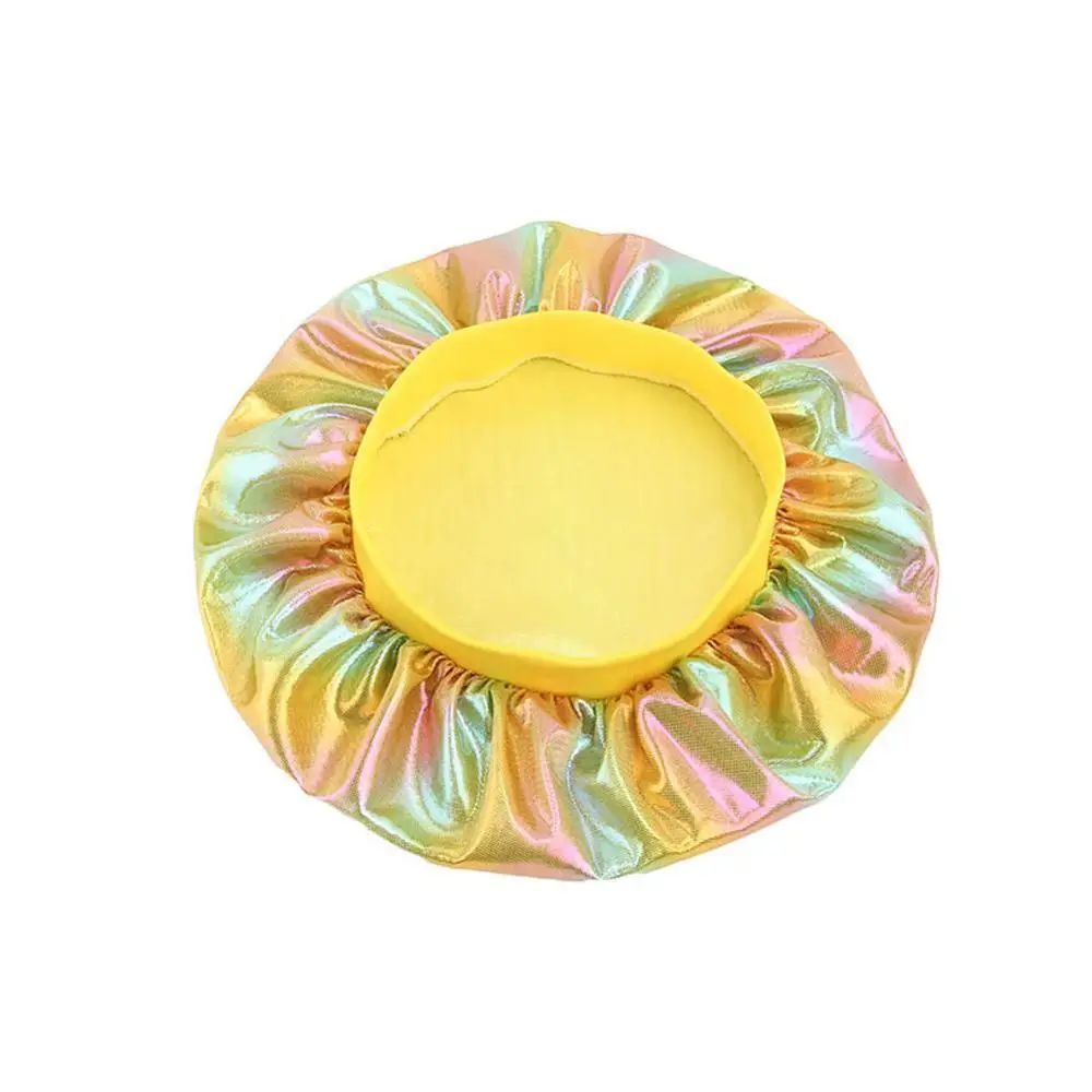 yellow Уход за длинными волосами Женская модная Атласная шапочка Ночная шапка шелковая Шапка Повязка на голову - Цвет: yellow