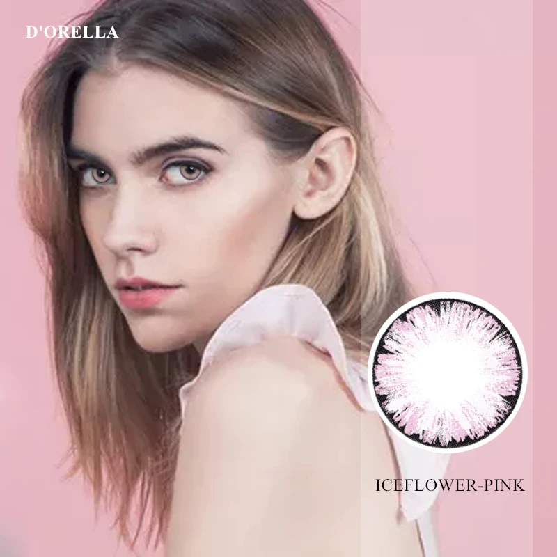 D'ORELLA 1 пара (2 шт.) ледяной цветок серии цветные контактные линзы для глаз