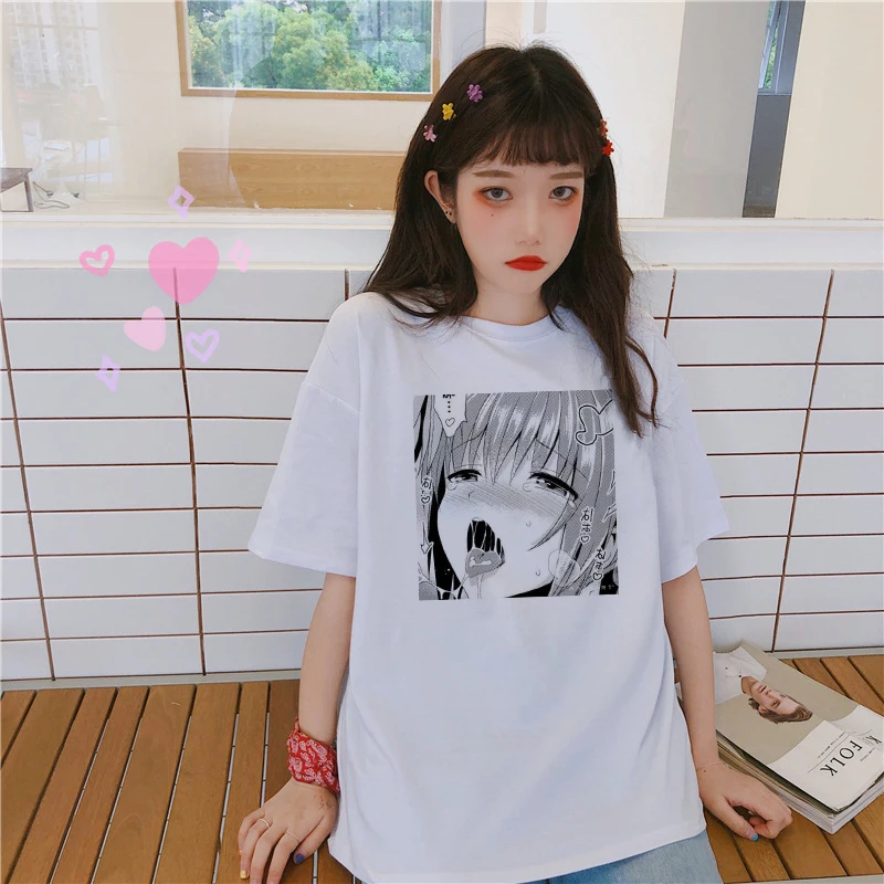 

Japanese Fashion Casual Short Sleeve Spoof Top Female T-Shirts Ute Cartoon Print Tshirt Clothes Harajuku Summer Women T-shirt