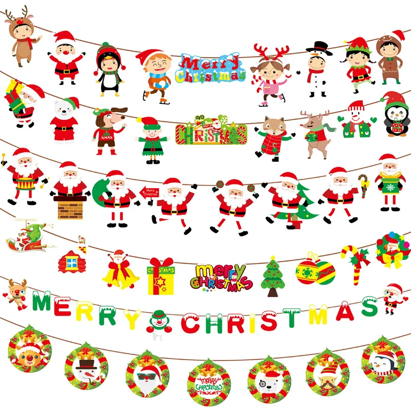 

8/9 шт. рождественские баннеры, баннер Санта-Клаус, снеговик, лось, флаг, Рождественские елки, баннеры, декор 2022, Рождественский Декор для дома