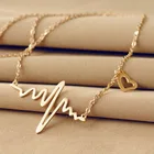 Ожерелье с изображением пульса, женское ожерелье с кулоном в форме сердца, подарок на день Святого Валентина, ювелирные изделия из нержавеющей стали