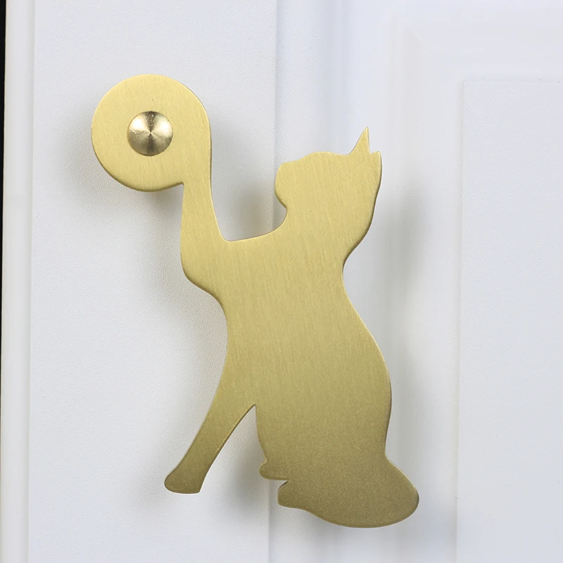 1 пара латунные ручки для детской мебели в форме дельфина/кошки | Строительство и