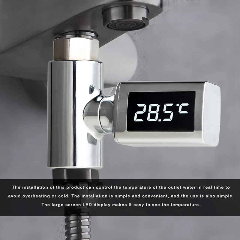 

Shower Head Thermometer LED Digital Display Baby Bath Fast Water Temperature Meter Rotary Visual for Faucet Shower Head