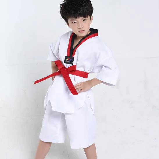 Детское кимоно дзюдо, костюм для занятий кикбоксингом, белый Подростковый Костюм для мальчиков и девочек, костюм для тхэквондо, одежда для каратэ, Tae Kwon Do, F106