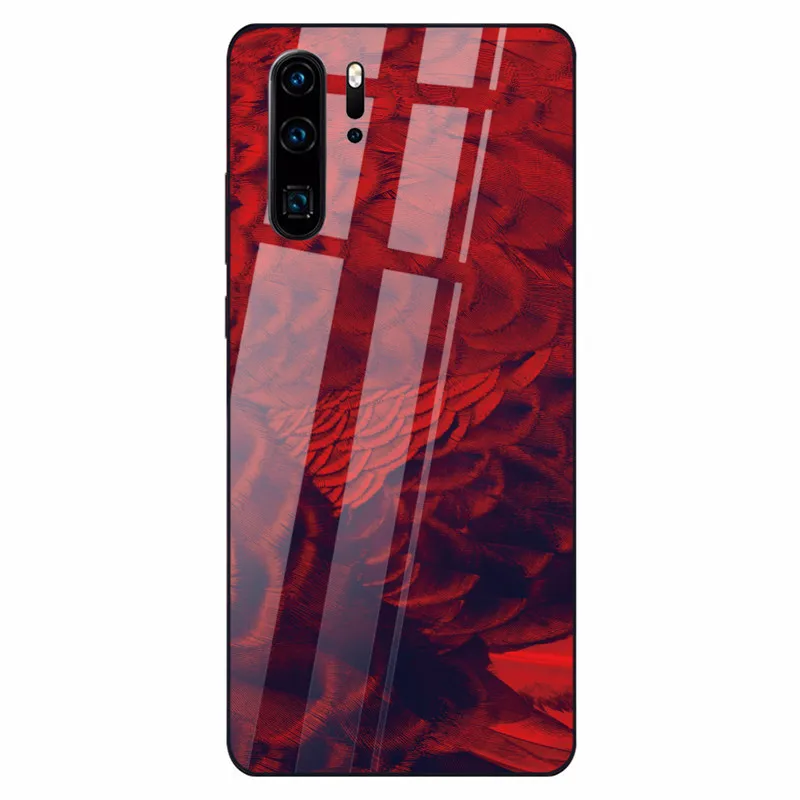 Чехол из закаленного стекла для huawei P30 P20 Lite mate 20 Lite перо черный чехол s для huawei Honor 9 10 Lite 8X MAX P Smart Z Nova 3