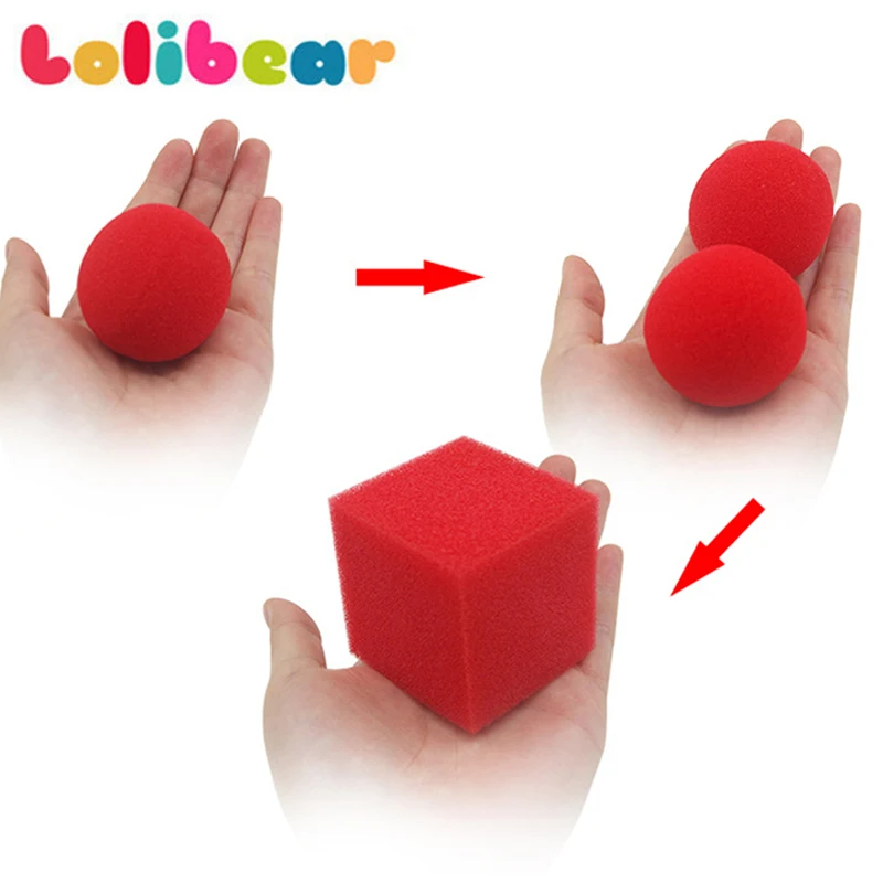 

Red Balls To Square(1set=1pc square + 2pcs ball) Magic Tricks Close Up Magia Appear Vanish Red Magie Illusion Gimmick Props