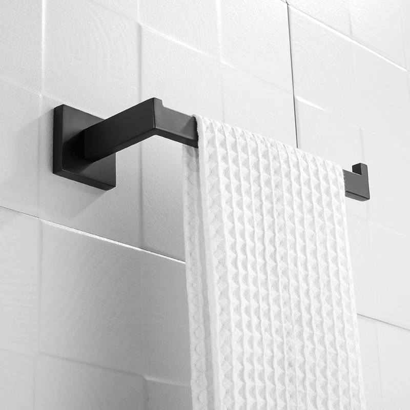 bathroom hardware set matte black sus304 stainless steel wall mounted towel bar hand towel ring paper holder robe towel hooks free global shipping