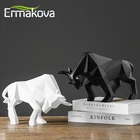 Фигурка быка из смолы ERMAKOVA, скульптура бизона, абстрактная фигурка животного, украшение для стола, дома, подарок