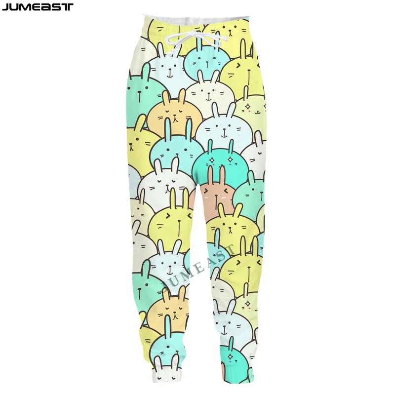 

Jumeast Men Women 3D Oversized Female Cartoon Animal Pig Elephant Penguin Long Pants Sport Pullover Length Sweatpants Trousers