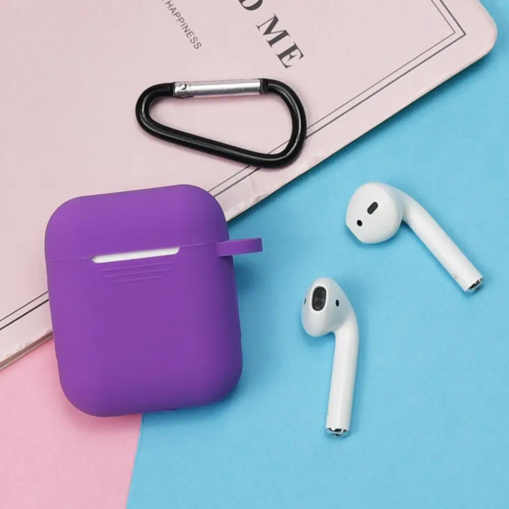 Темно-зеленый Полный защитный чехол для Apple Airpods Air pods, портативный силиконовый чехол с брелоком для наушников, чехол для зарядки - Цвет: Темно-зеленый