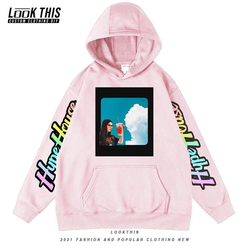 

Толстовка с капюшоном Hype House Fun Мужская, Свободный свитшот с рисунком в стиле аниме, верхняя одежда, большие размеры