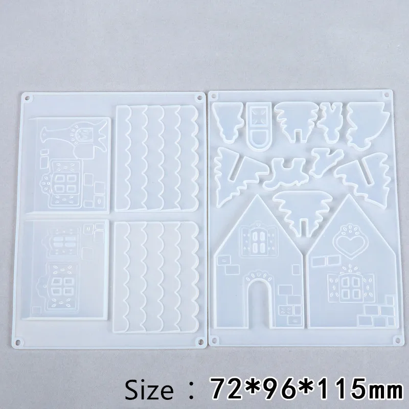 2 шт Новые креативные DIY Силиконовые Формы Рождественский домик форма для помадки
