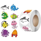 500 шт., детские наклейки в виде животных