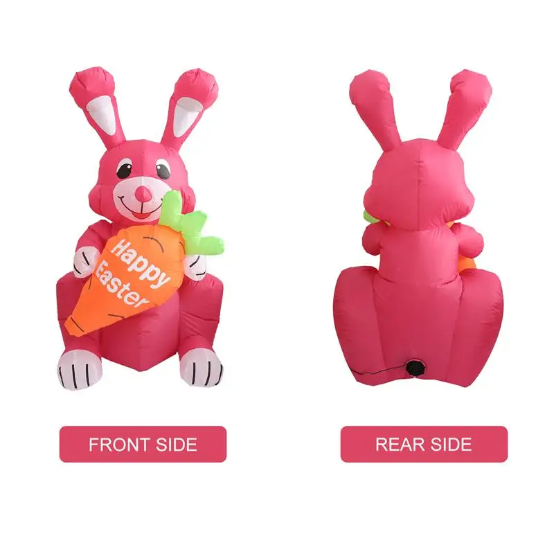 

1Pc Easter Inflatable Bunny Decorative Bunny Model Party Layout Prop (US Plug)