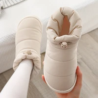 2021 fashion new high top cotton slippers winter household plus velvet thick soled anti skid warmth outer wear cotton shoeswomen