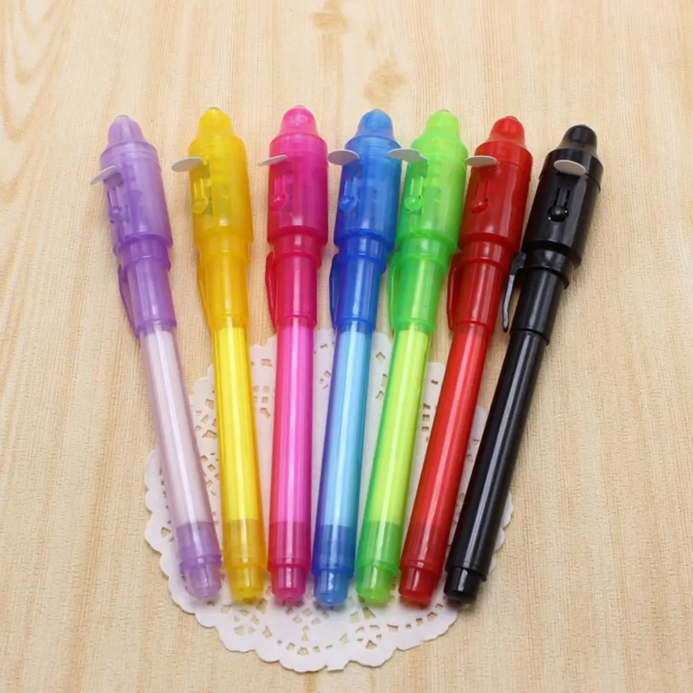 

Luminous Light Invisible Pen UV Check Money Drawing Magic Pens Learning Education Toys for Children 2 in 1 Light Drawing Pen