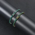 Браслет Теннисный в стиле хип-хоп с зеленым цирконом, 4 мм, 7 дюймов, 8 дюймов, латунный браслет, ювелирные изделия, браслет с фианитом BB203