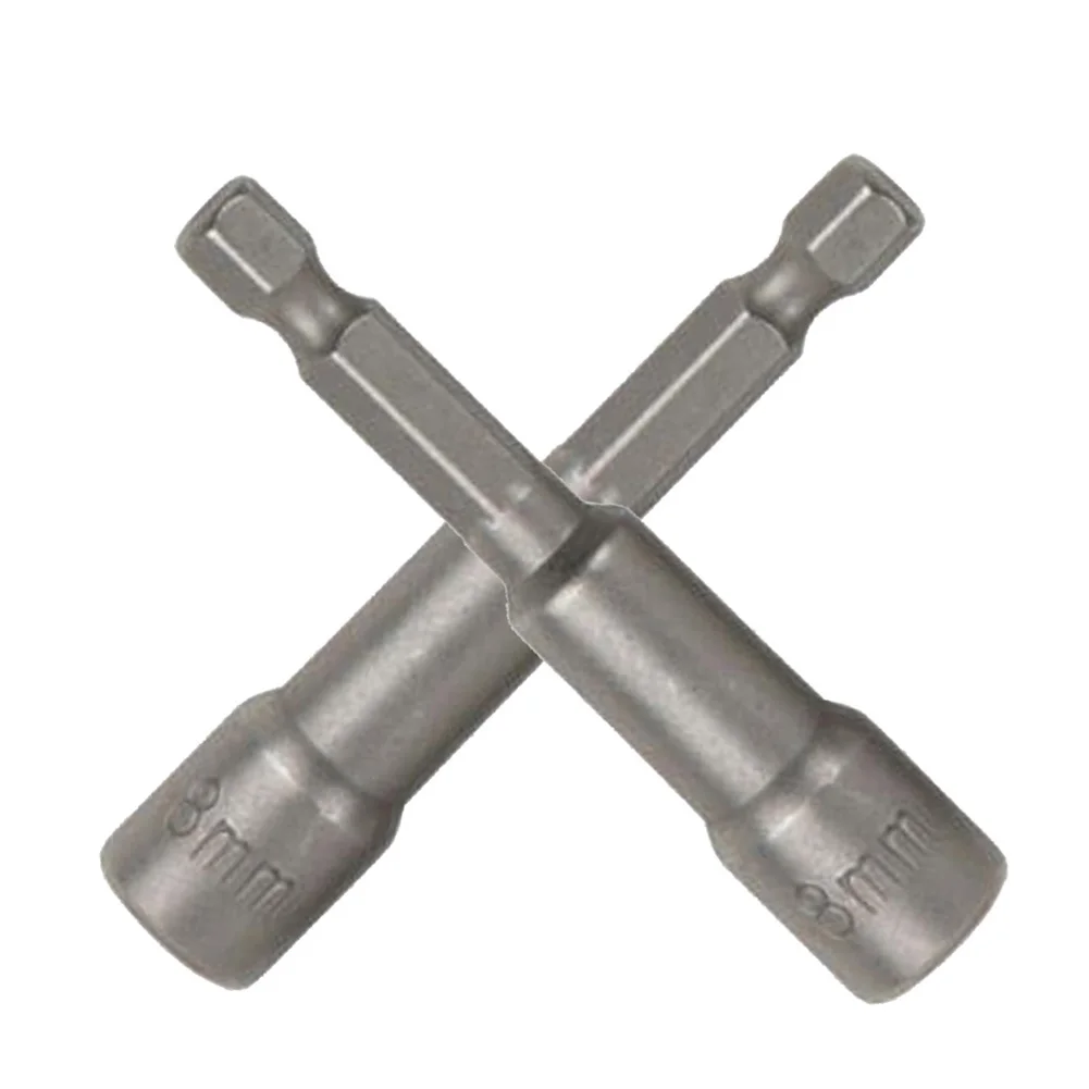 

8mm Hex Head Socket Adapter Hexagon Socket Driver Tool 65mm 1/4\\\" Shank Silver