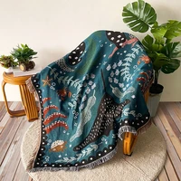 bohemian knitted tassel bed blanket 130x150cm chair living room four seasons universal tapestry outdoor beach towel
