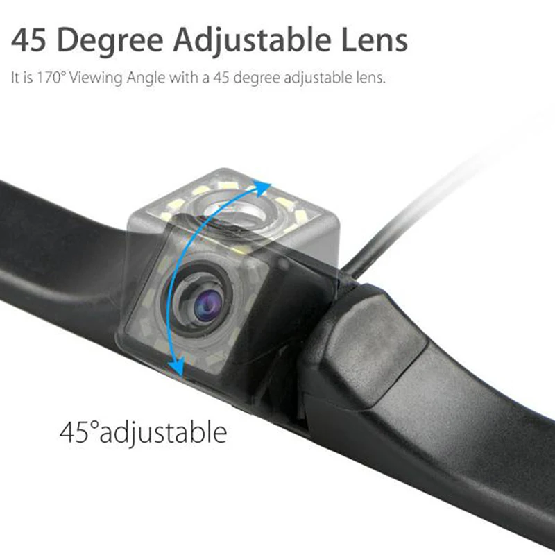 Водонепроницаемый 170 ° Hd камера заднего вида Камера номерной знак Ночное видение