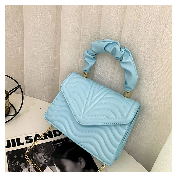 

Retro simple fashion handbags 2021 Korean version of the new embroidered thread chain shoulder messenger bag solid color foreign