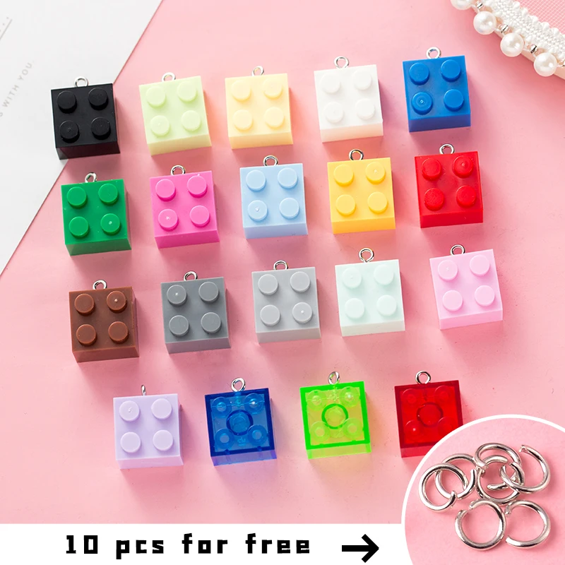 20 шт. 2*2 Мини Красочный строительный блок брелок DIY Подвески Игрушка Декор чехол