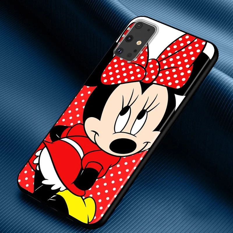 Red Minnie Mouse For Samsung Galaxy A73 A33 A72 A71 A52 A51 A22 A12 A32 A21S 4G 5G Silicone Soft Black Phone Case